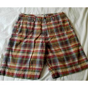 AMERICAN EAGLE 5 POCKET MULTI-COLOR PLAID BERMUDA SHORTS SZ 34 (34x10)